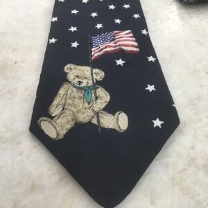 STRINGBEANS PATRIOTIC TEDDY BEAR TIE